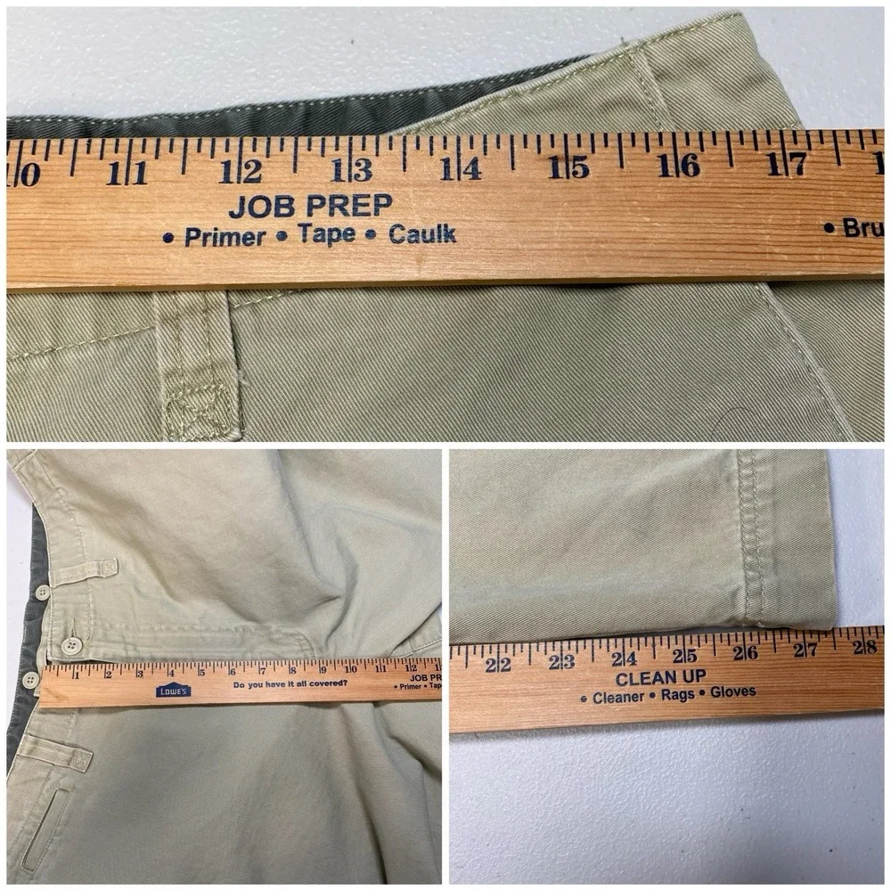 Y2K Old Navy Pants 34x30 (34x27.5) Men Relaxed Wide Leg Cotton Twill Olive Khaki